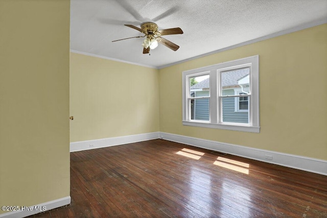1912 Nun St, Wilmington, NC 28403 - unfurnished room with ornamental molding, hardwood / wood-style floors, a ceiling fan, and baseboards