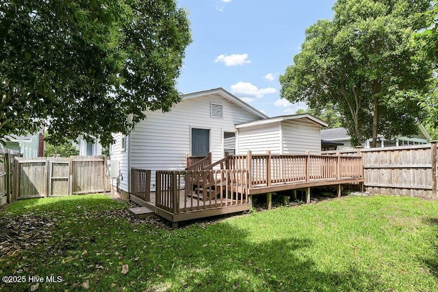1912 Nun St, Wilmington, NC 28403 - rear view of house featuring a wooden deck and a gate