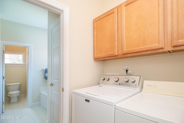102 Macgregor Dr, Beaufort, NC 28516 - laundry room with independent washer and dryer, cabinet space, and baseboards