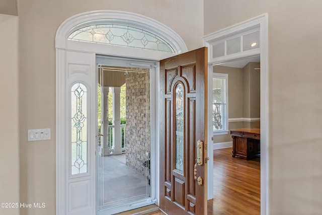 1109 Rollingwood Ct, Leland, NC 28451 - foyer with wood finished floors and baseboards