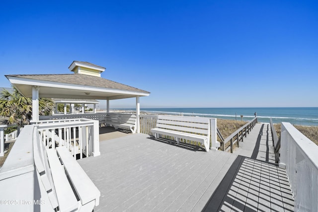 417 Settlers Ln, Kure Beach, NC 28449 - view of community with a gazebo and view of water and beach
