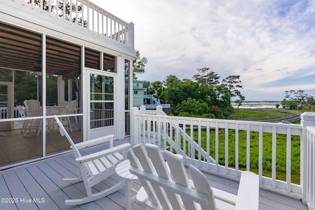 9808 Clarendon Dr, Emerald Isle, NC 28594 - deck with a water view