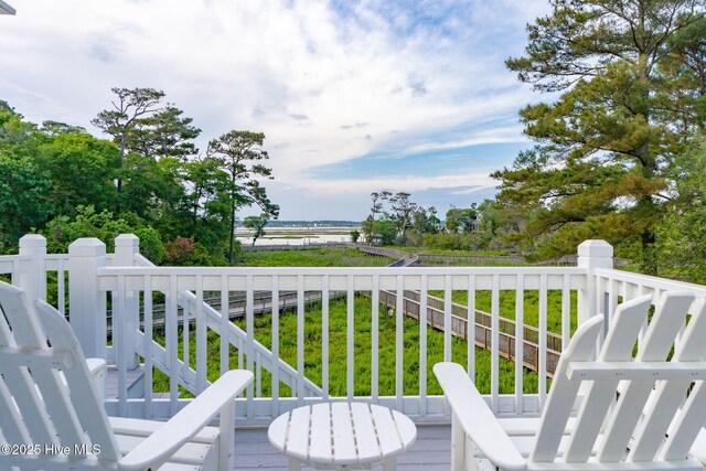 9808 Clarendon Dr, Emerald Isle, NC 28594 - wooden deck featuring a lawn