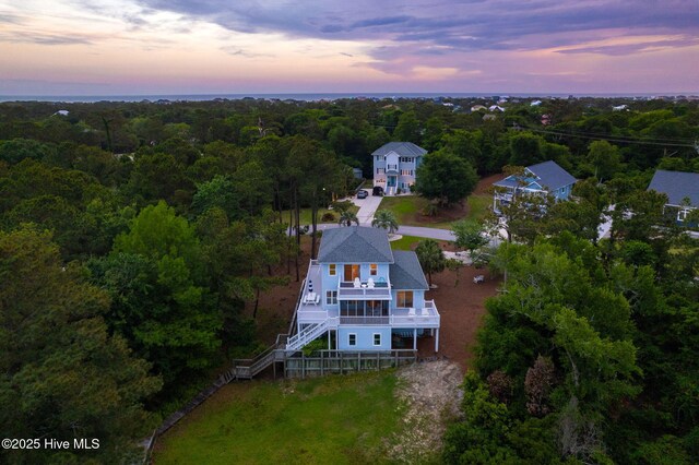 9808 Clarendon Dr, Emerald Isle, NC 28594 - aerial view at dusk of a view of trees