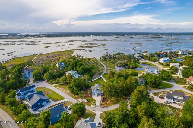 9808 Clarendon Dr, Emerald Isle, NC 28594 - aerial overview of property's location featuring a large body of water and nearby suburban area