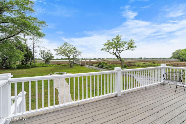 deck with a view of rural / pastoral area