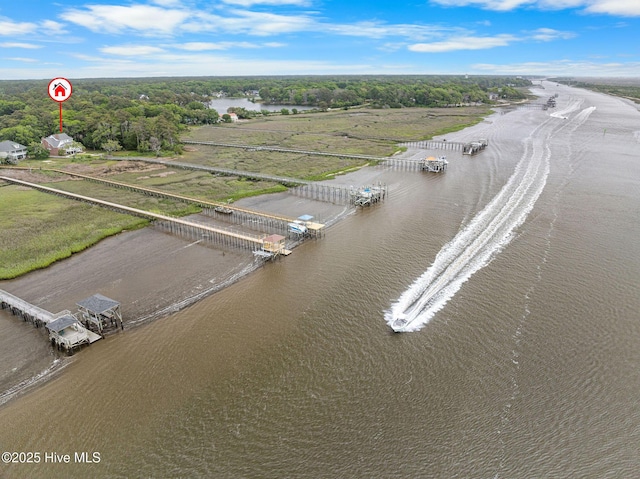 bird's eye view of a nearby body of water