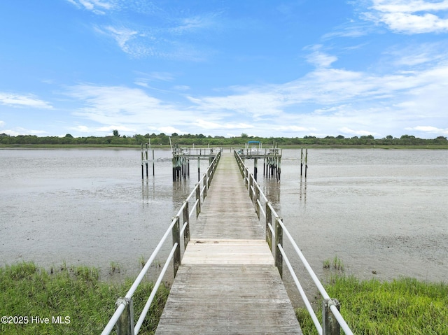 dock featuring a water view