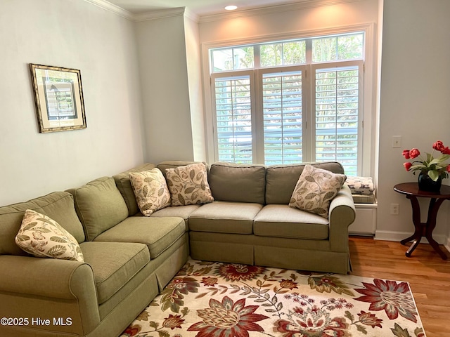 50 Short Rd, Pinehurst, NC 28374 - living room featuring light wood-style flooring, plenty of natural light, and crown molding