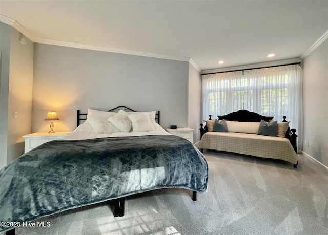 50 Short Rd, Pinehurst, NC 28374 - bedroom with ornamental molding, carpet flooring, and recessed lighting