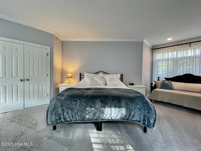 50 Short Rd, Pinehurst, NC 28374 - carpeted bedroom with crown molding and a closet