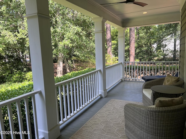 50 Short Rd, Pinehurst, NC 28374 - porch featuring ceiling fan