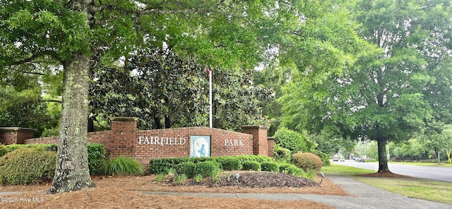 view of community sign