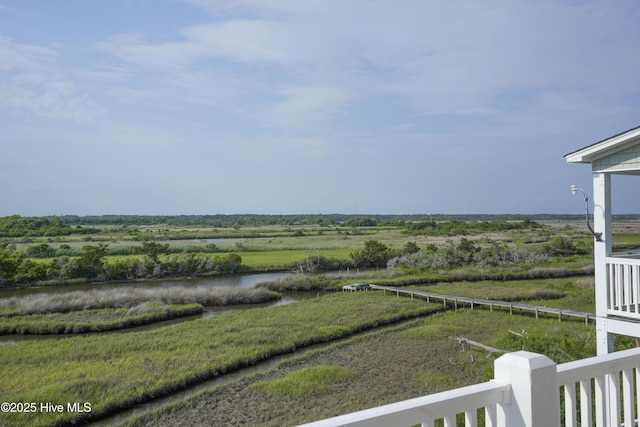 128 Sea Oaks Ct, North Topsail Beach, NC 28460 - view of yard featuring a view of countryside, fence, and a water view