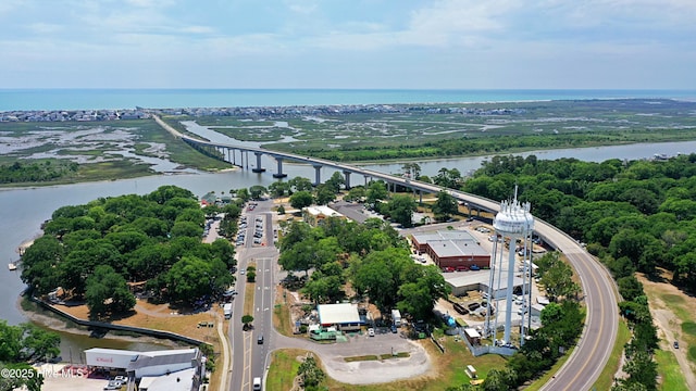 265 Creek View Dr, Sunset Beach, NC 28468 - drone / aerial view of a large body of water and a notable bridge