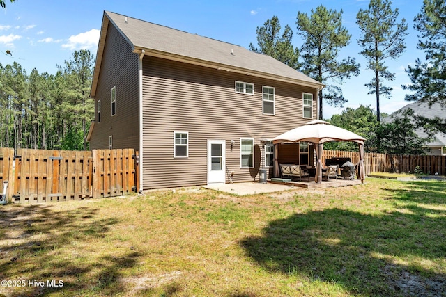 140 Timberwood Dr, Cameron, NC 28326 - back of property with a gazebo, a patio, and an outdoor living space