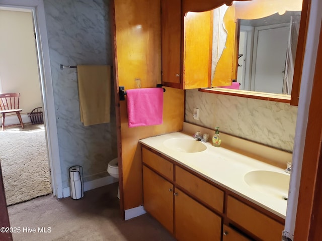 809 Conway Rd, Fair Bluff, NC 28439 - bathroom featuring toilet and double vanity