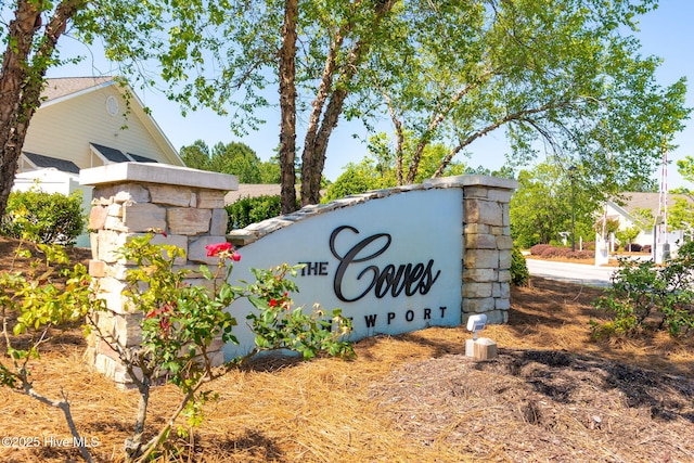 view of community sign