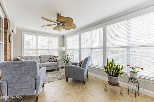 2016 Ashbrook Ct, Leland, NC 28451 - sunroom / solarium featuring an AC wall unit
