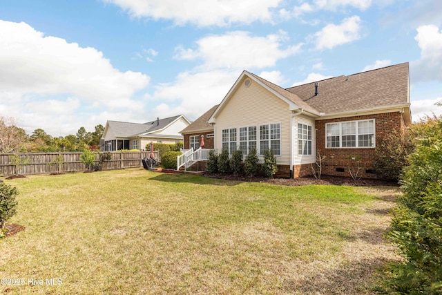 2016 Ashbrook Ct, Leland, NC 28451 - back of house featuring crawl space, roof with shingles, and brick siding