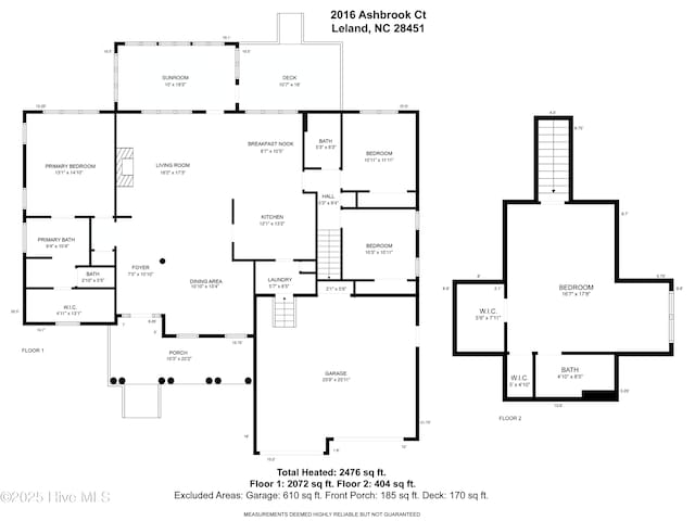 2016 Ashbrook Ct, Leland, NC 28451 - room layout