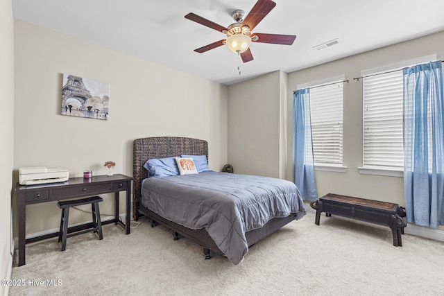 211 Willow Ridge Dr, Holly Ridge, NC 28445 - carpeted bedroom featuring ceiling fan