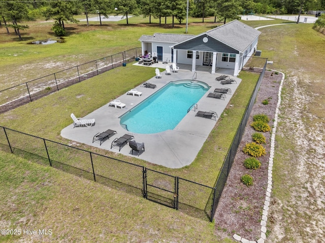 134 Inverness Dr, Hubert, NC 28539 - view of pool with a patio, a gate, and french doors
