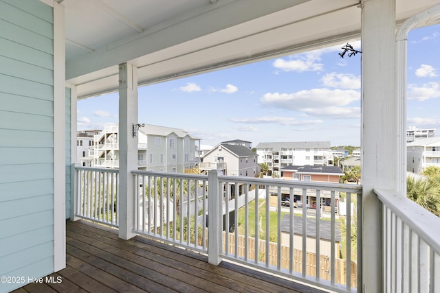 deck featuring a residential view