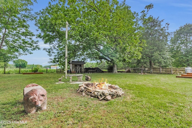 3297 Bay City Rd, Aurora, NC 27806 - view of yard featuring an outdoor fire pit