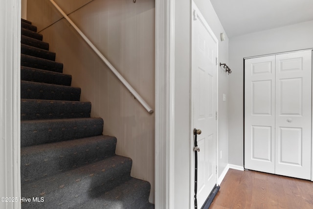 338 Country Club Rd, Camden, NC 27921 - staircase with wood finished floors and baseboards