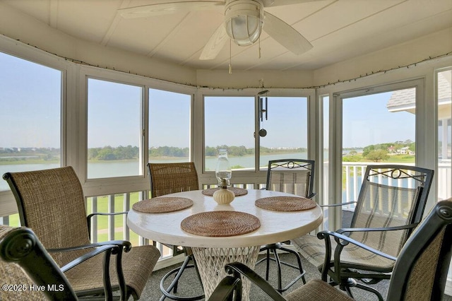 1912 Goose Creek Rd SW Unit 4302, Ocean Isle Beach, NC 28469 - sunroom / solarium featuring a water view and healthy amount of natural light