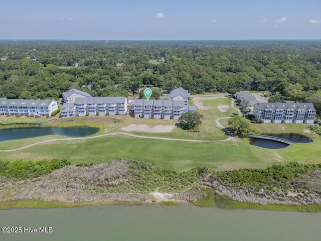 1912 Goose Creek Rd SW Unit 4302, Ocean Isle Beach, NC 28469 - aerial view of a forest, a local golf course, a large body of water, and apartment complex