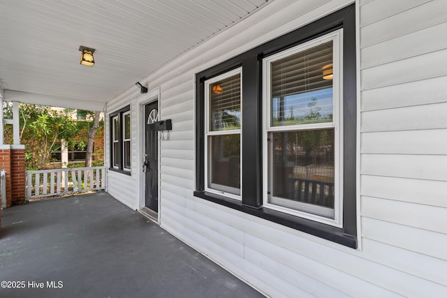 view of patio with a porch