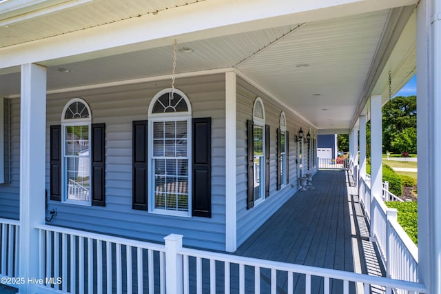 wooden deck with a porch