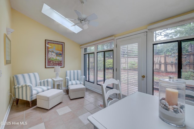 6025 Inland Greens Dr, Wilmington, NC 28405 - sunroom / solarium with lofted ceiling, a skylight, and french doors