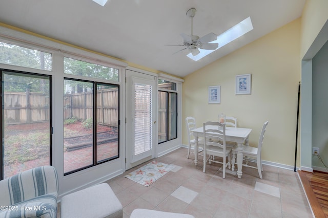 6025 Inland Greens Dr, Wilmington, NC 28405 - sunroom featuring a skylight and lofted ceiling