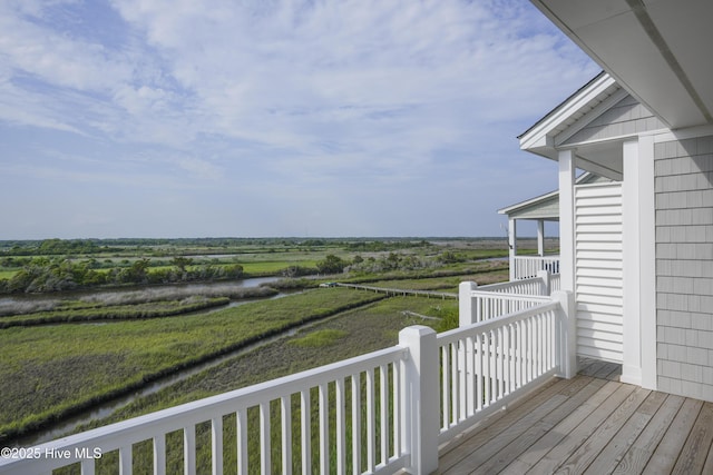 130 Sea Oaks Ct, North Topsail Beach, NC 28460 - wooden terrace featuring a rural view and a water view