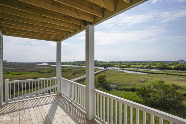 130 Sea Oaks Ct, North Topsail Beach, NC 28460 - wooden deck featuring a water view