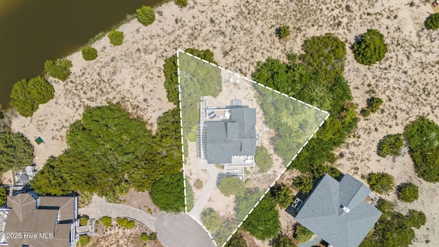aerial view of property's location featuring property parcel outlined