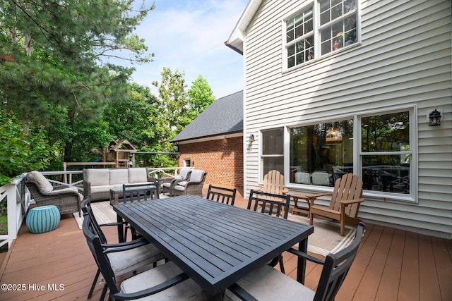 1005 Cambridge Ct, Trent Woods, NC 28562 - wooden terrace featuring outdoor lounge area and outdoor dining area