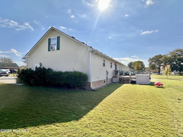 207 Rhonda Rd, Elizabeth City, NC 27909 - view of side of property featuring a wooden deck and a yard