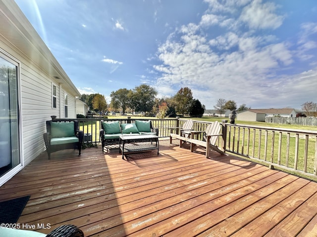 207 Rhonda Rd, Elizabeth City, NC 27909 - deck with an outdoor hangout area and a yard