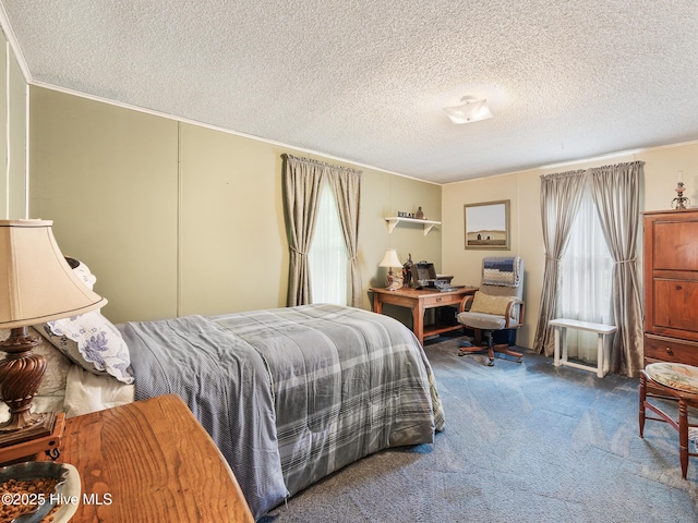 366 Ampersand Rd, Aberdeen, NC 28315 - carpeted bedroom with a textured ceiling and crown molding