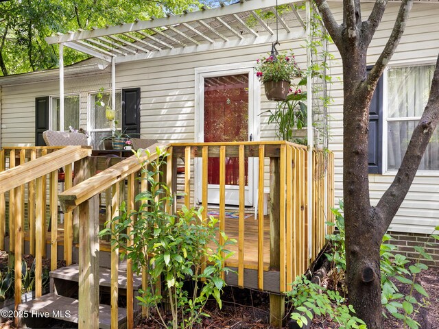 366 Ampersand Rd, Aberdeen, NC 28315 - wooden terrace featuring a pergola