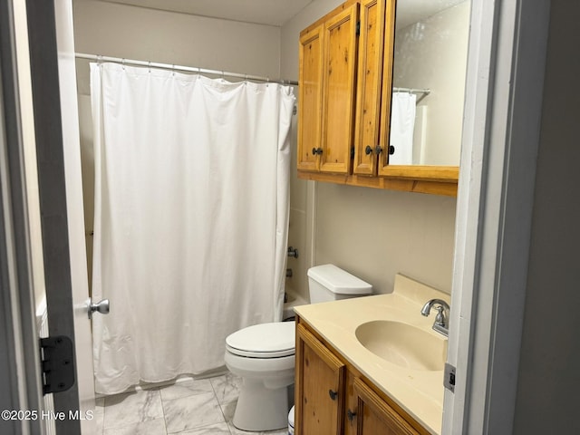 3306 E Oak Island Dr, Oak Island, NC 28465 - bathroom with toilet, marble finish flooring, and vanity