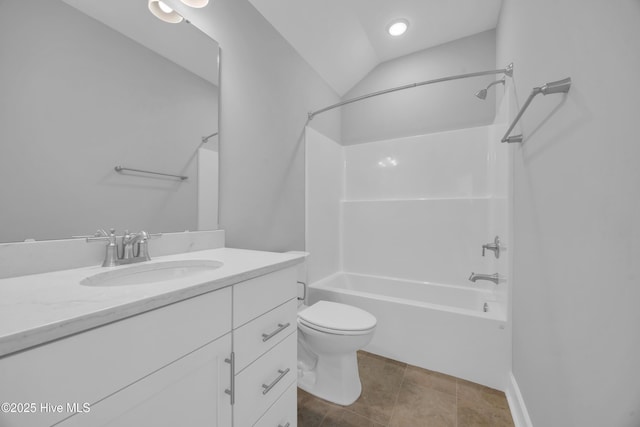 1961 Indigo Cove Way, Calabash, NC 28467 - full bathroom featuring  shower combination, vanity, toilet, and lofted ceiling