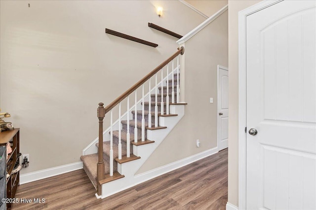 145 Cabin Branch Dr, Carthage, NC 28327 - staircase with wood finished floors and baseboards