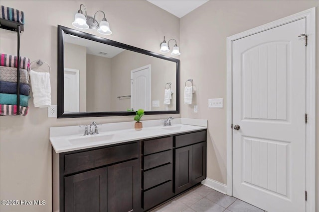145 Cabin Branch Dr, Carthage, NC 28327 - bathroom featuring tile patterned floors and double vanity