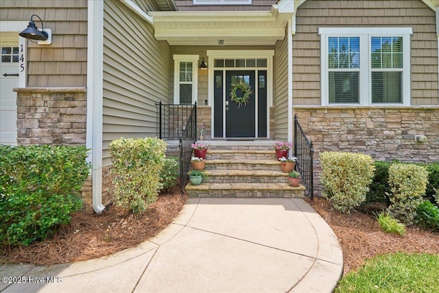 145 Cabin Branch Dr, Carthage, NC 28327 - view of exterior entry featuring stone siding