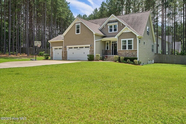 145 Cabin Branch Dr, Carthage, NC 28327 - craftsman-style house with stone siding and driveway